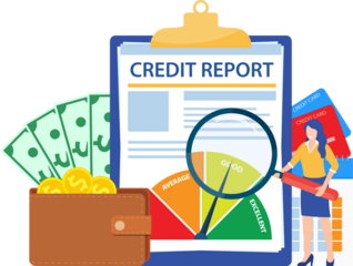 Credit report document concept.