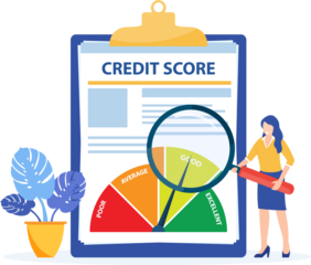 Credit report document concept.