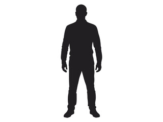 Obraz premium A silhouette of a person standing against a white background.
