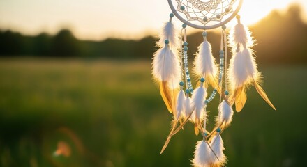 Dreamcatcher Hanging Sunset Nature Field