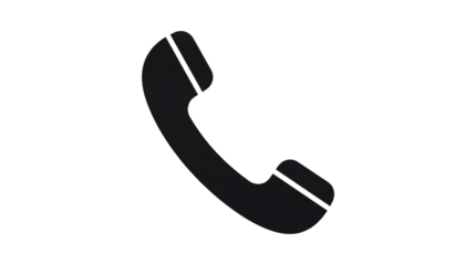 Black Minimalist Telephone Handset Icon. Isolated Vector Graphic. isolated PNG with Transparent Background