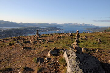 view above Troms from the mountains