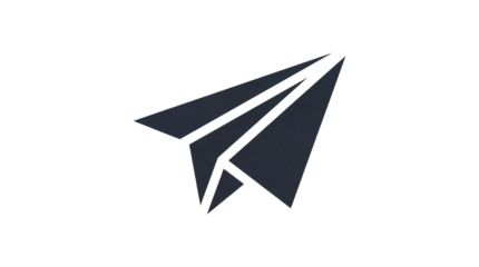 Simple Dark Gray Paper Plane Icon Vector Graphic isolated PNG with Transparent Background
