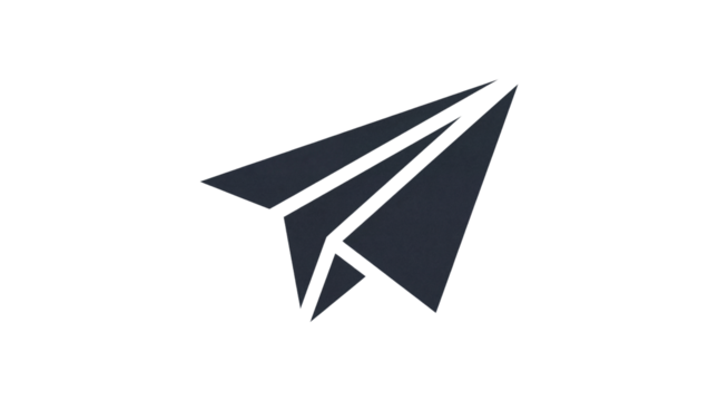 Simple Dark Gray Paper Plane Icon Vector Graphic isolated PNG with Transparent Background - Powered by Adobe