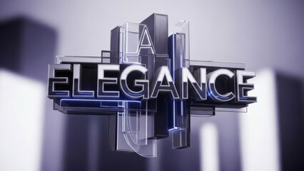 La elegance 3d text effect on blurred background