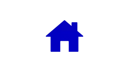 Simple Blue Home House Icon isolated vector graphic for web and app design isolated PNG with Transparent Background