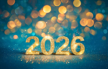 2026 New Year Fireworks Background with Bright and Gorgeous Light Effects