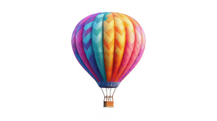 Fototapeta premium A vibrant rainbow hot air balloon soaring in the sky