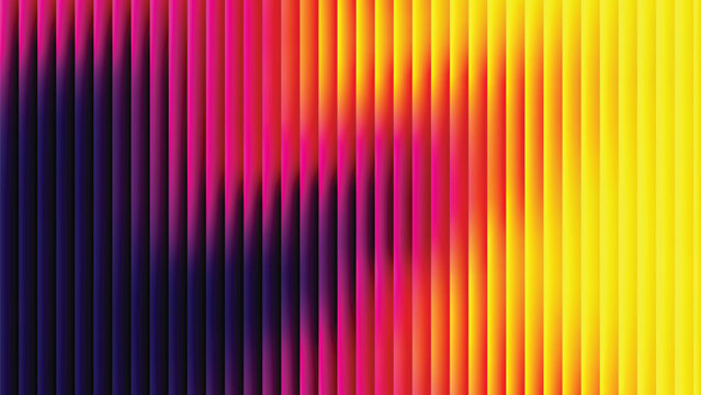 Glass ripple texture with dark gradient background and lilac light streaks. Futuristic distortion, moody abstract glow, reeded vertical blur. Vector illustration