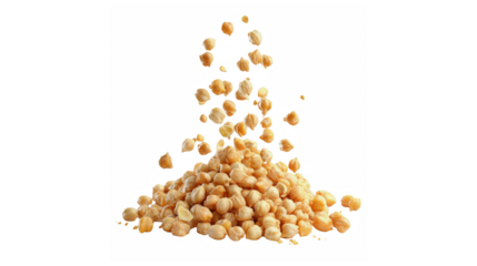 A pile of chickpeas falling in a stream