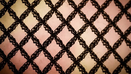 Intricate black chain pattern on pink background