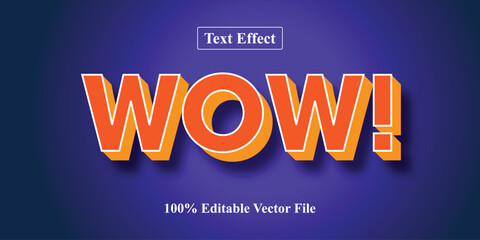 Vibrant Orange WOW! Text with Shadow Effect