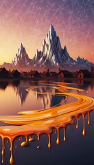 Sunset in the mountains