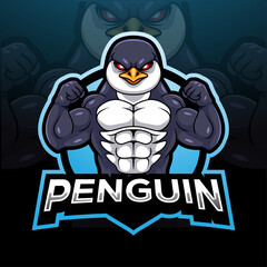 Penguin esport mascot logo design
