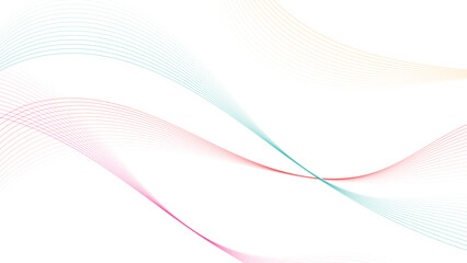Obraz premium Dynamic flowing colorful lines gracefully intersect and weave across a pristine white canvas
