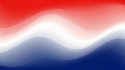 Abstract wavy gradient background with red white and blue hues