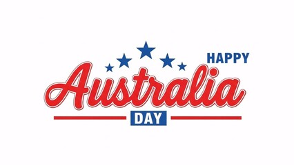 Happy australia day celebrations with patriotic typography