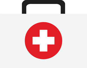 Obraz premium First aid kit with red cross symbol