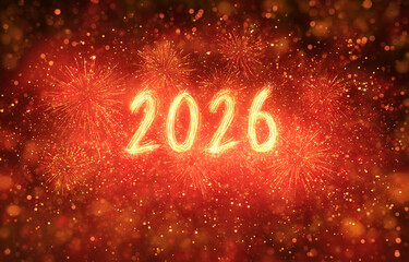 2026｜Gorgeous New Year Background Effects Featuring Expanding Fireworks｜High-Quality Commercial-Grade Material Ideal for Year-End and New Year Presentations