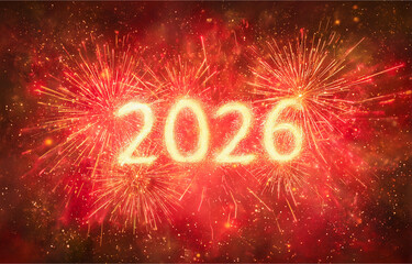 2026｜Gorgeous New Year Background Effects Featuring Expanding Fireworks｜High-Quality Commercial-Grade Material Ideal for Year-End and New Year Presentations