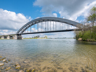 Kuilenburgse Spoorbrug over de Lek bij Culemborg, Gelderland province, The Netherlands