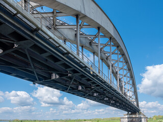 Kuilenburgse Spoorbrug over de Lek bij Culemborg, Gelderland province, The Netherlands