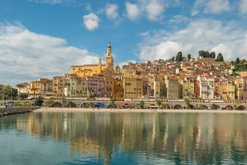 Fototapeta premium Colorful Old Town of Menton on the French Riviera, France