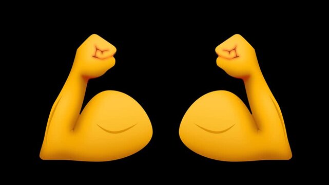 Flexed Biceps Emoji Loop Animation With Alpha Channel 2