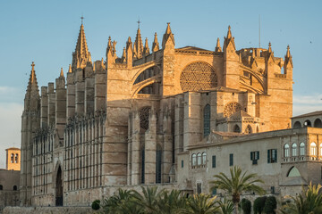 The Cathedral of Santa Maria of Palm, Palma de Mallorca, Mallorca, Balearic Islands, Spain.