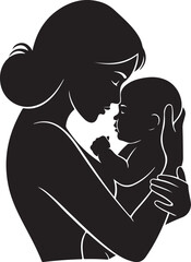  Mother and Baby Love Silhouette Set