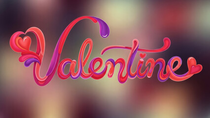 Valentine day greeting with heart and love illustration