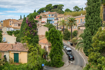 Picturesque village of Bormes-les-Mimosas on the French Riviera.