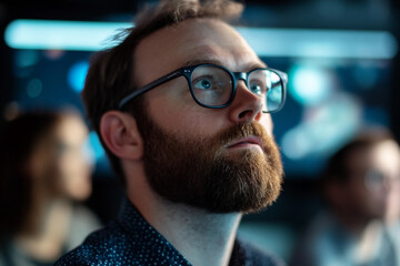 Obraz premium Scientist working with telescope during astronomy and space research project at night using generative ai