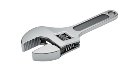 Adjustable Wrench Tool on transparent background