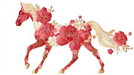 Luxury chinese festival design horse zodiac