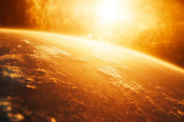 Melting planet dying animal abnormal heat flood fire desolation symbolizing global warming climate crisis generative ai