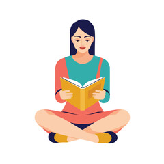 a woman is reading a book