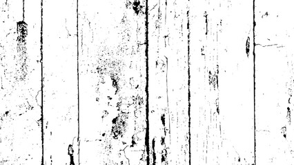 distressed white wooden plank wall with black cracks and spots