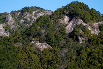 熊野古道風伝峠付近の旧道から見る山の風景