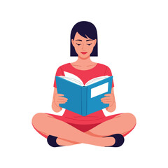 a woman is reading a book