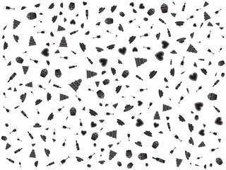 Fototapeta premium Abstract Black Geometric Shapes Pattern Vector Illustration