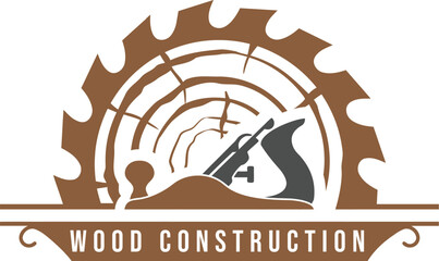 Vector Wood carpentry logo 