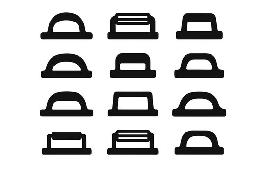 Stabilizer handle support slab press arc compact grill icon vector smooth cavity