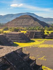 Pyramid of sun in Teotihuacan, an UNESCO World Heritage site of Mexico