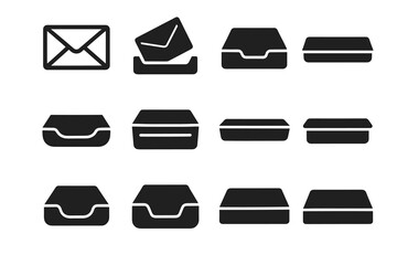 Tile vector symbol slot envelope outline icon flat panel icons tray line