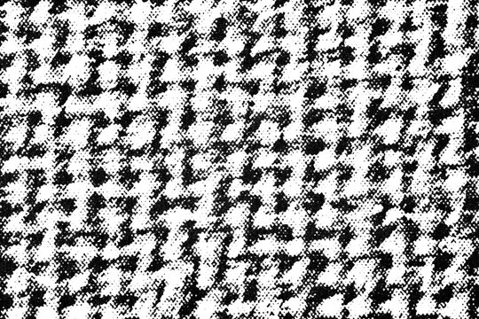 Grunge-style halftone houndstooth pattern with a distressed, pixelated look on a transparent background.
