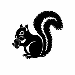 Obraz premium squirrel silhouette illustration isolated on white background