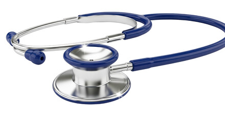 Blue Stethoscope Medical Instrument Isolated on White Background