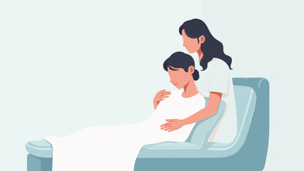 Compassionate Nurse Comforting Patient &ndash; Healthcare Vector Illustration