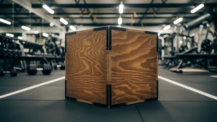 Plyometric box in modern gym setting